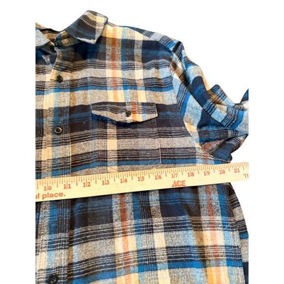 Burnside Sz L Plaid Flannel Button Down Flannel Shirt Outdoor Workwear - Picture 4 of 14